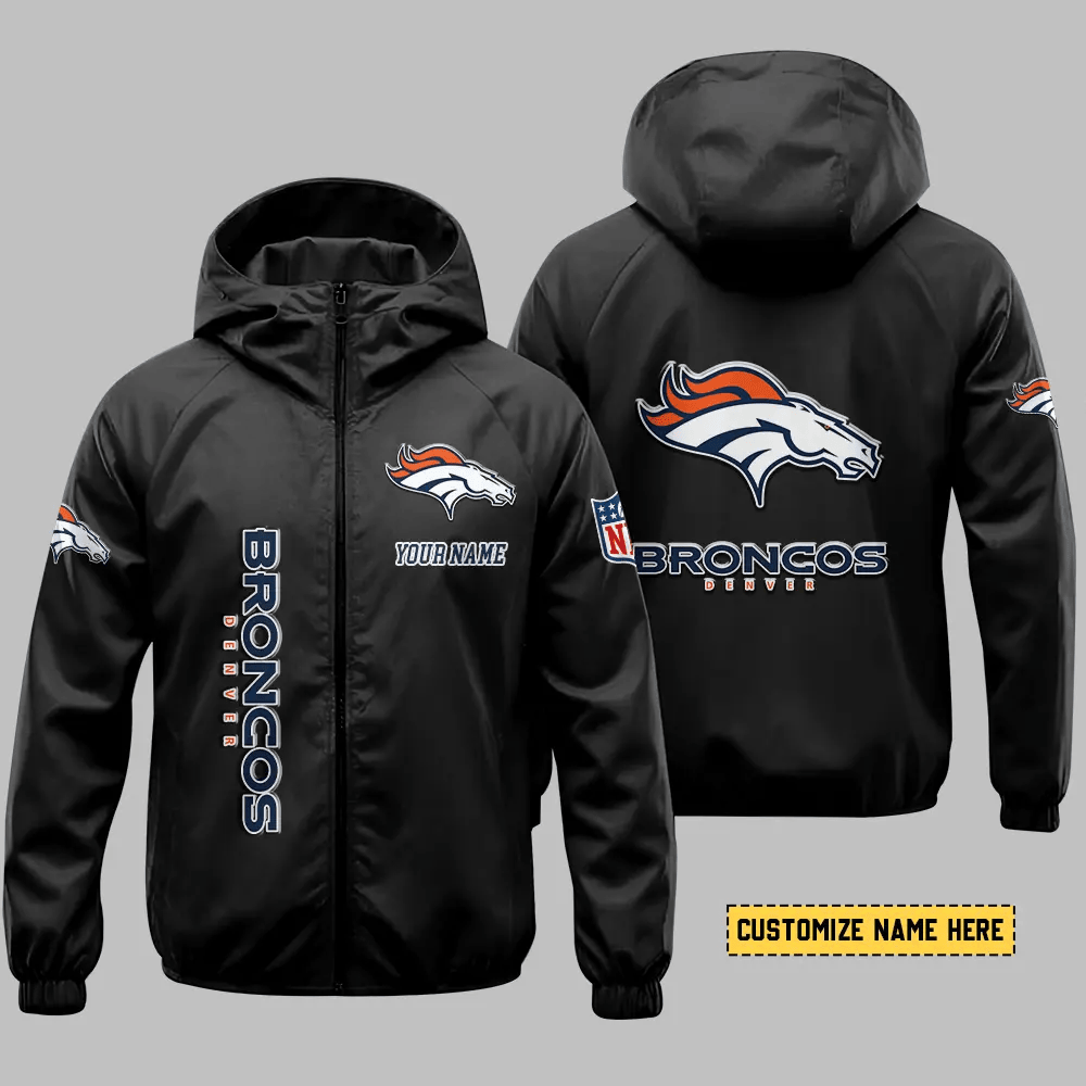 Denver Broncos Hooded Full Zip Windbreaker Jacket Pmtv6p