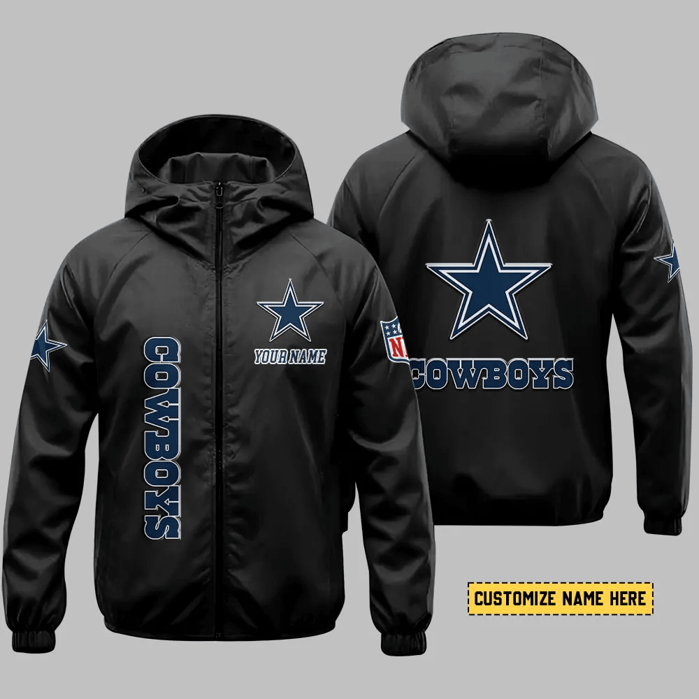 Dallas Cowboys Hooded Full Zip Windbreaker Jacket P7c9fq