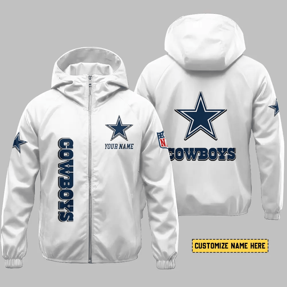 Dallas Cowboys Hooded Full Zip Windbreaker Jacket P7c9fq