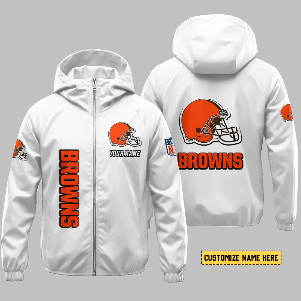 Cleveland Browns Hooded Full Zip Windbreaker Jacket P6vtjj