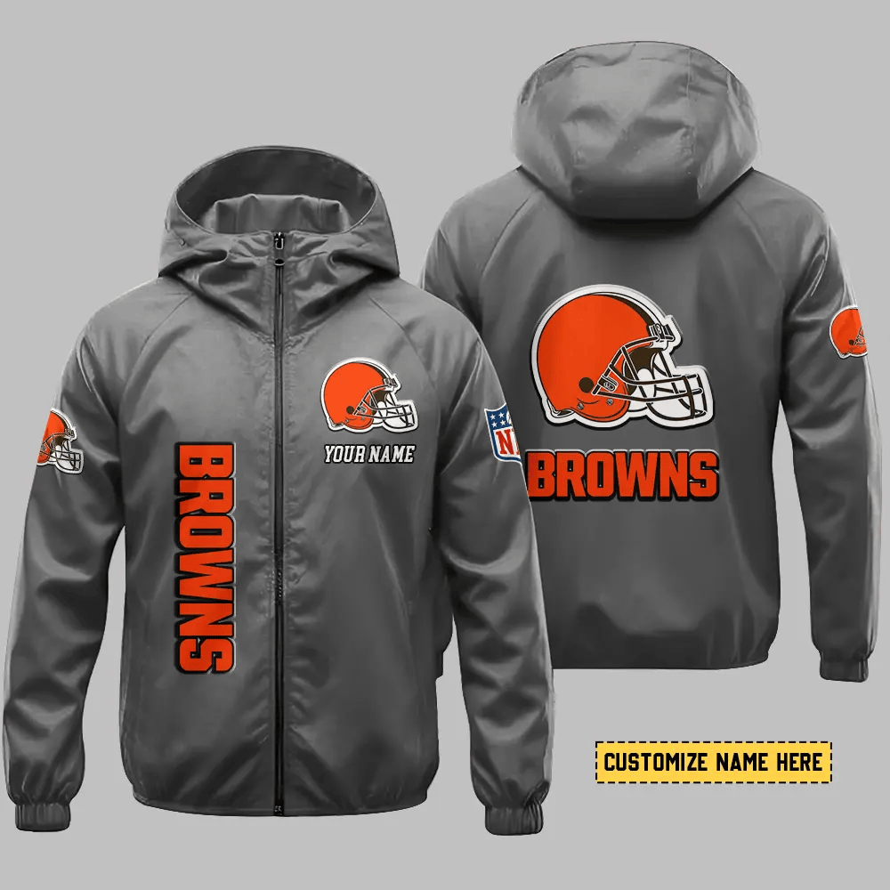 Cleveland Browns Hooded Full Zip Windbreaker Jacket P6vtjj