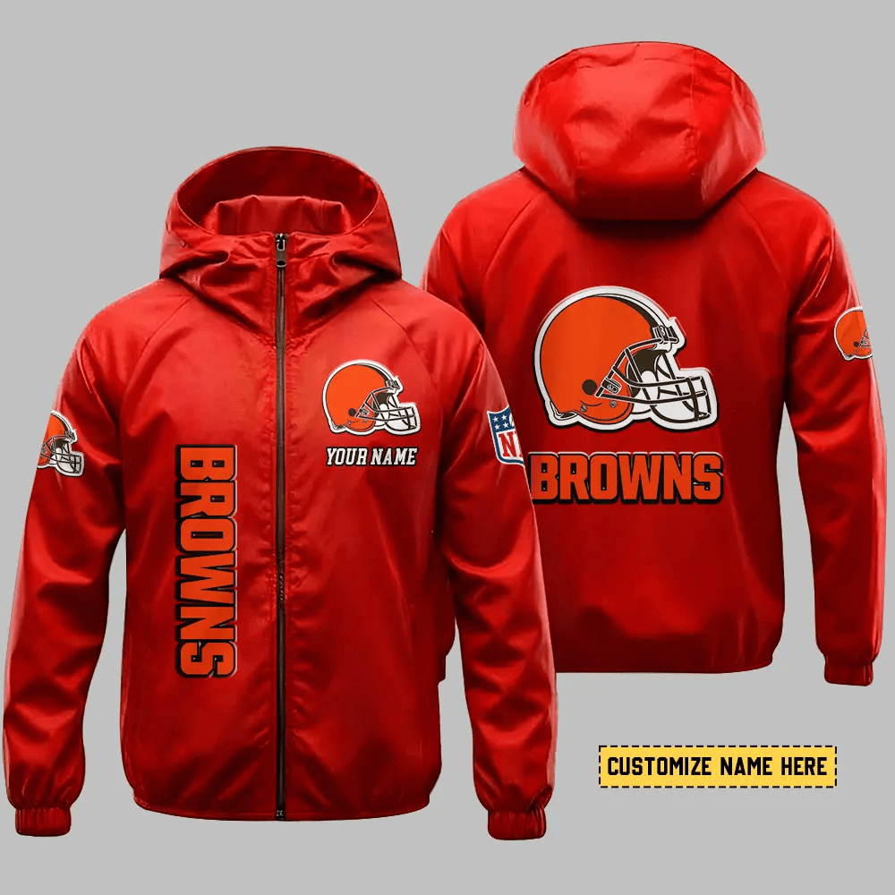 Cleveland Browns Hooded Full Zip Windbreaker Jacket P6vtjj