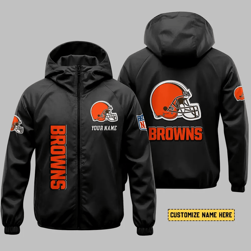Cleveland Browns Hooded Full Zip Windbreaker Jacket P6vtjj
