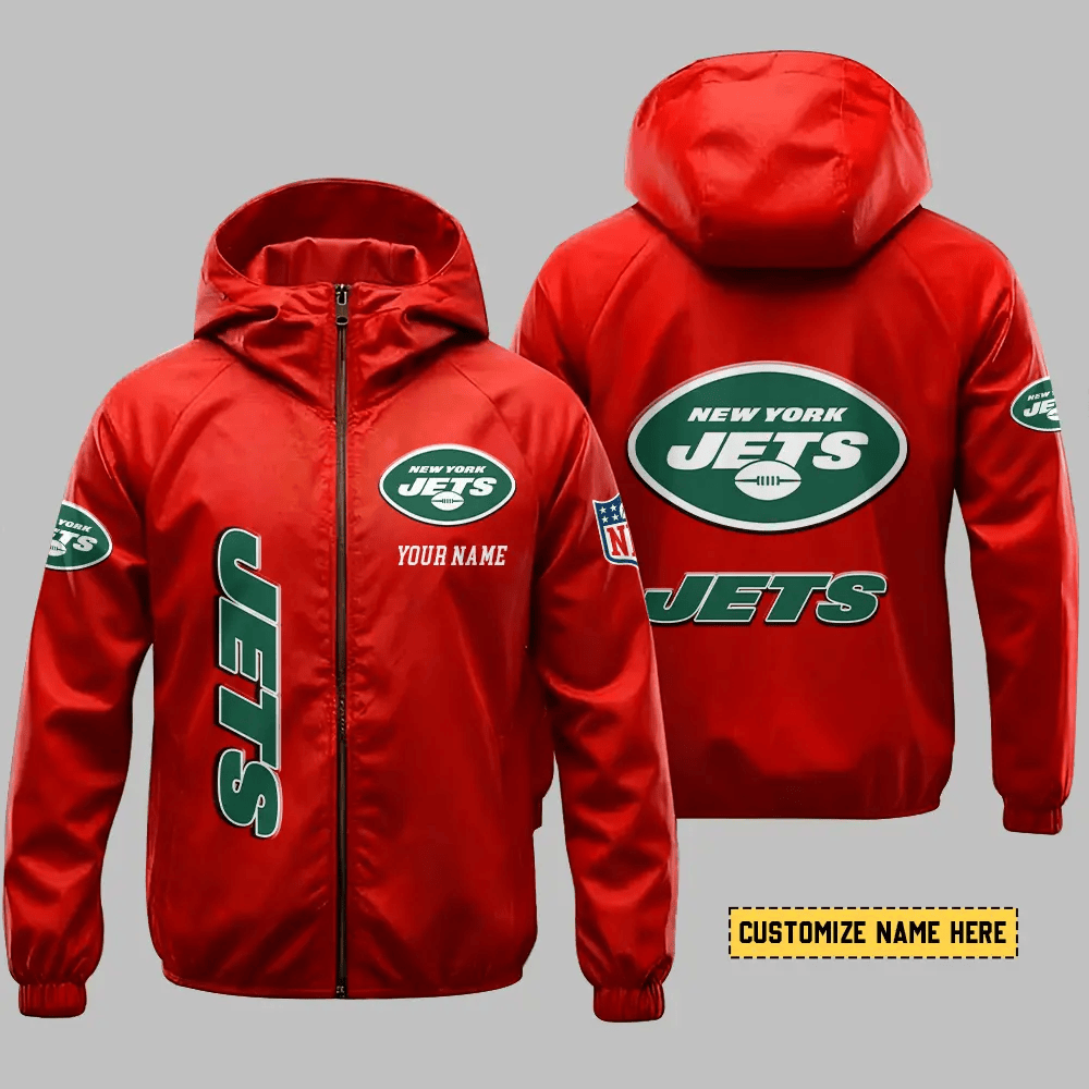 New York Jets Hooded Full Zip Windbreaker Jacket P3qqvm