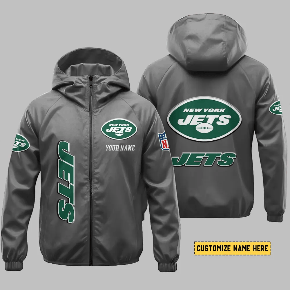 New York Jets Hooded Full Zip Windbreaker Jacket P3qqvm