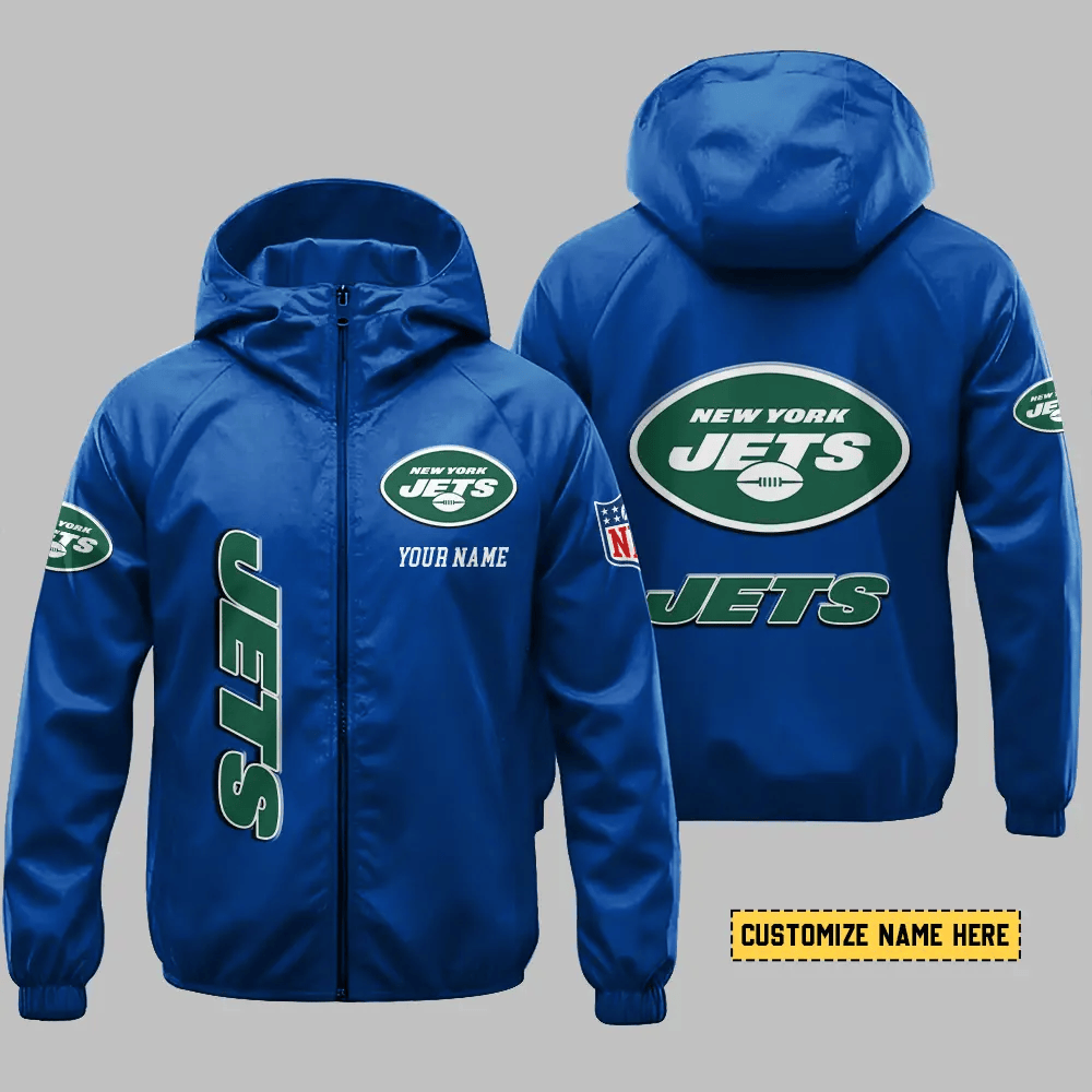 New York Jets Hooded Full Zip Windbreaker Jacket P3qqvm