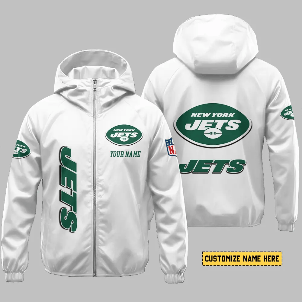 New York Jets Hooded Full Zip Windbreaker Jacket P3qqvm
