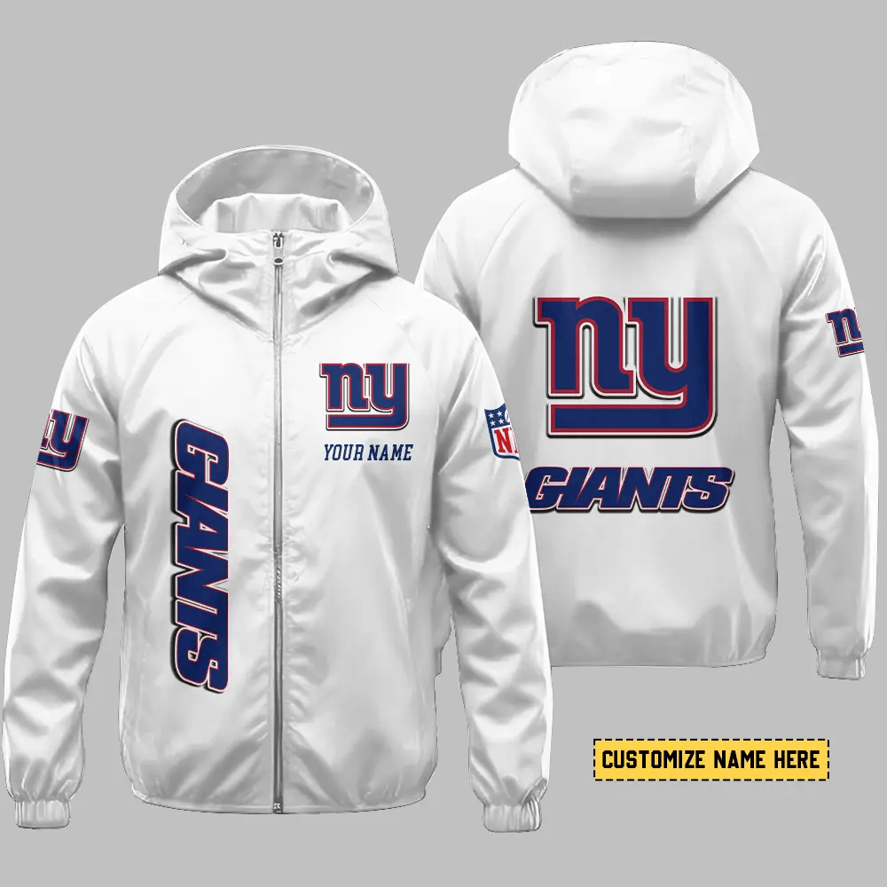 New York Giants Hooded Full Zip Windbreaker Jacket P8rjhv