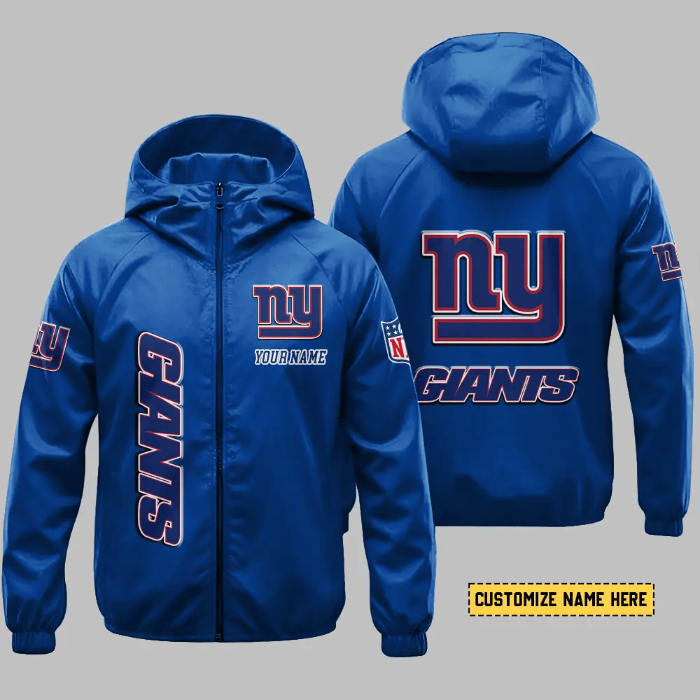 New York Giants Hooded Full Zip Windbreaker Jacket P8rjhv