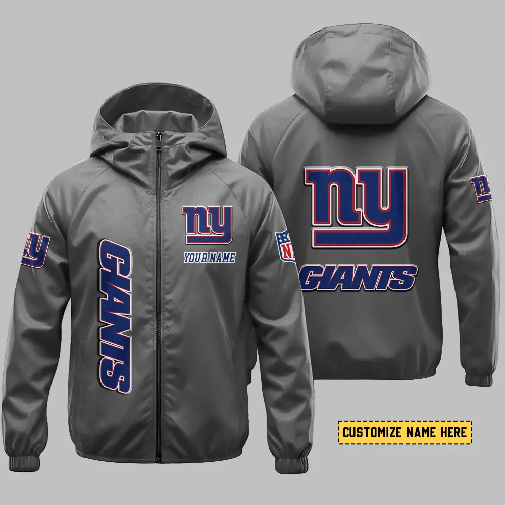 New York Giants Hooded Full Zip Windbreaker Jacket P8rjhv