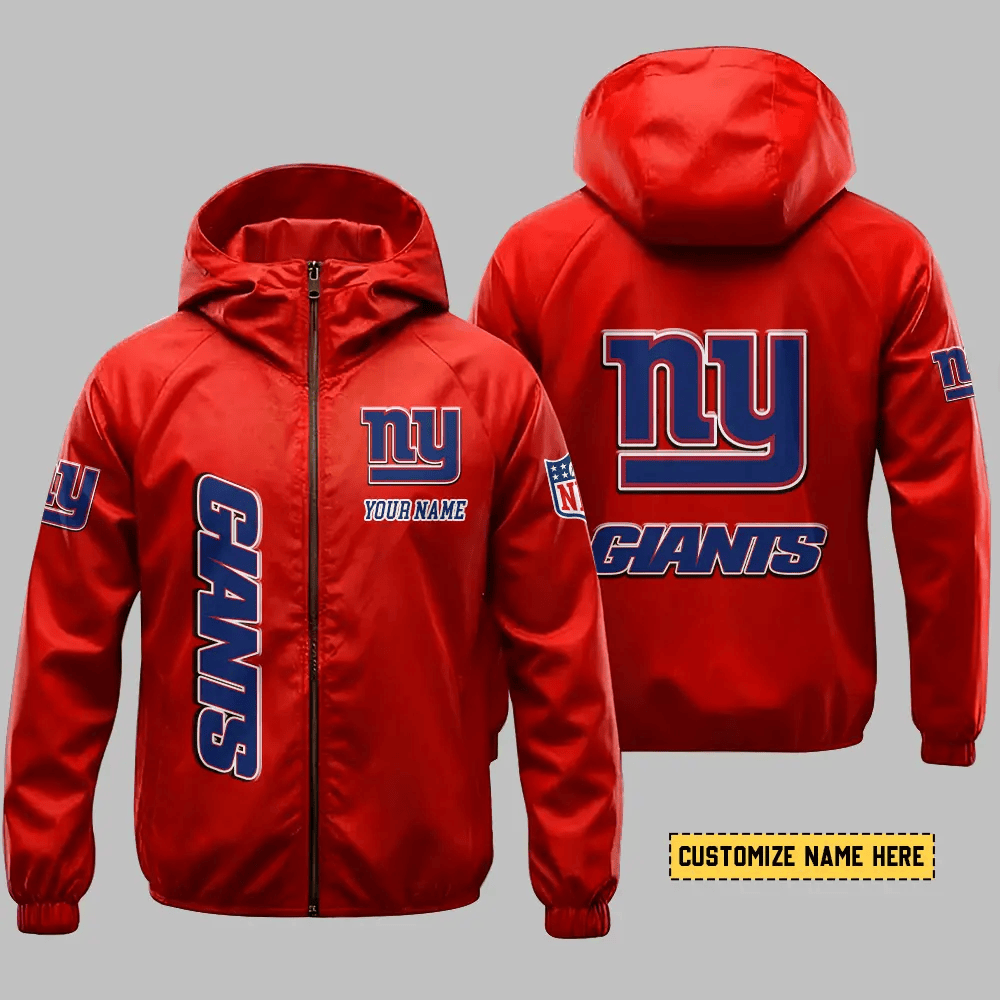 New York Giants Hooded Full Zip Windbreaker Jacket P8rjhv