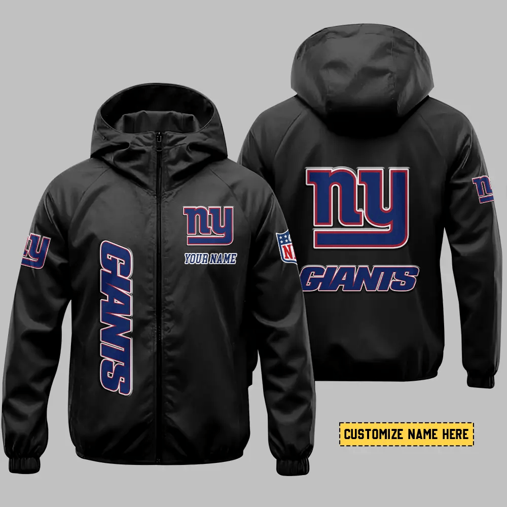 New York Giants Hooded Full Zip Windbreaker Jacket P8rjhv