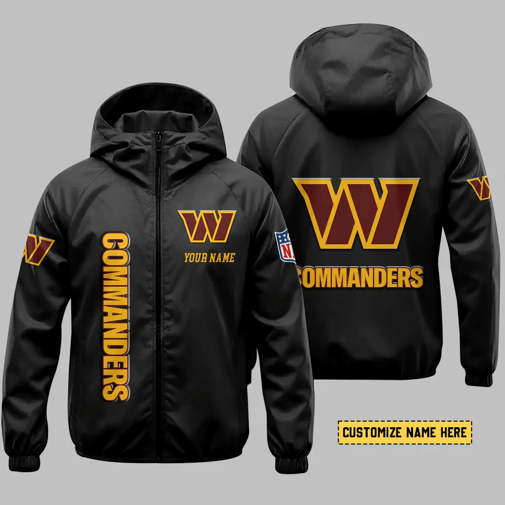 Washington Commanders Hooded Full Zip Windbreaker Jacket Pkd2qz
