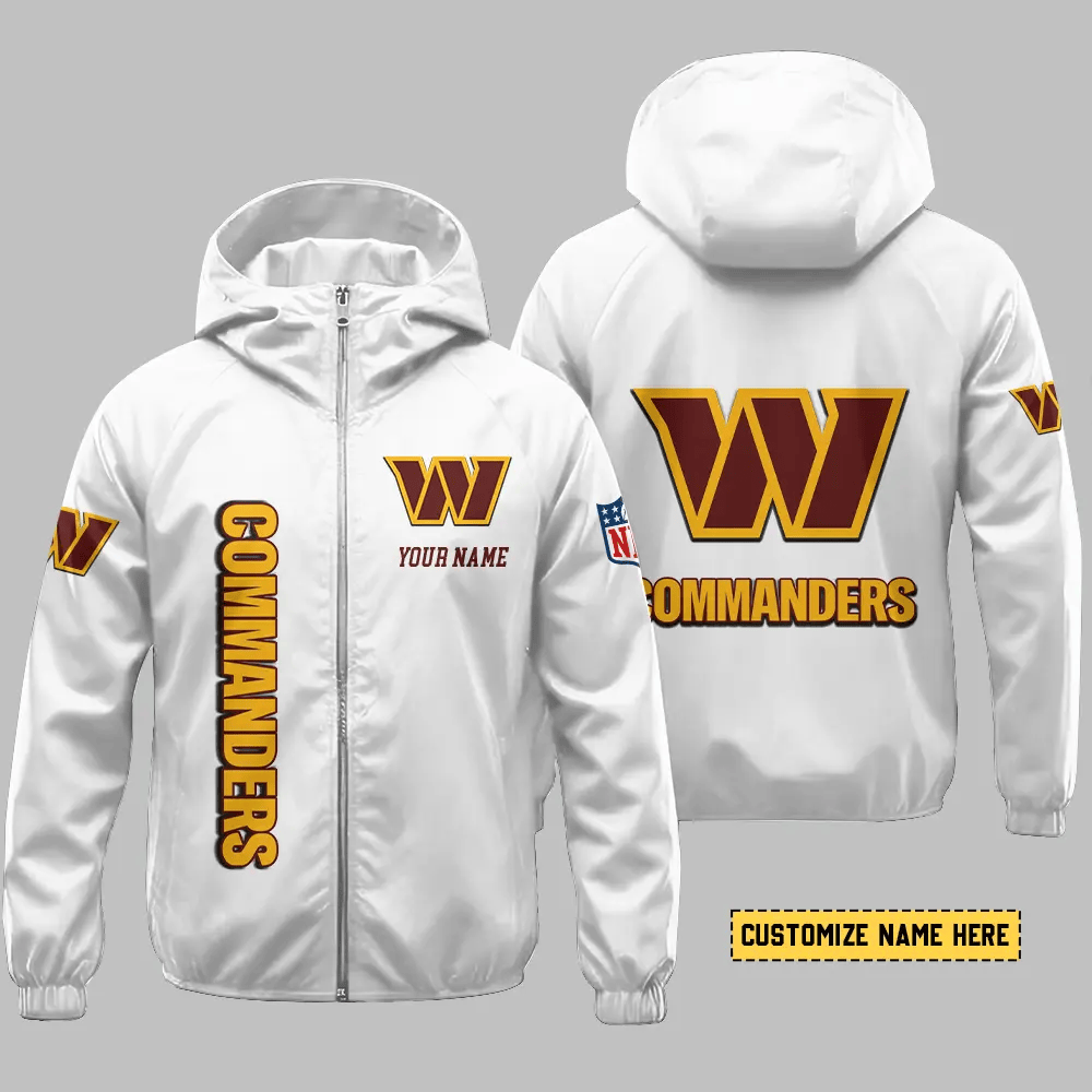 Washington Commanders Hooded Full Zip Windbreaker Jacket Pkd2qz