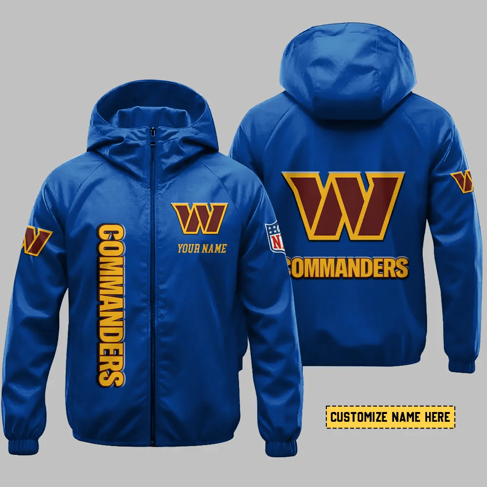 Washington Commanders Hooded Full Zip Windbreaker Jacket Pkd2qz