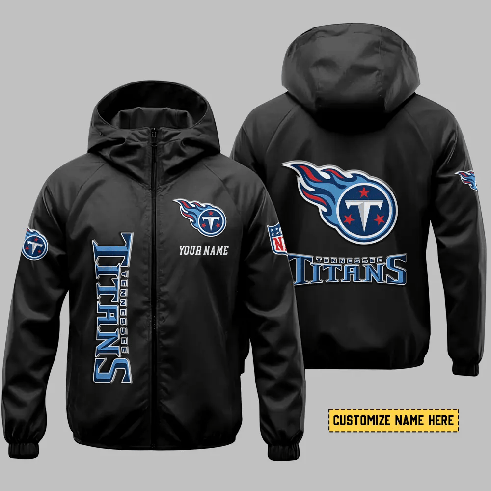 Tennessee Titans Hooded Full Zip Windbreaker Jacket Pkc6rr