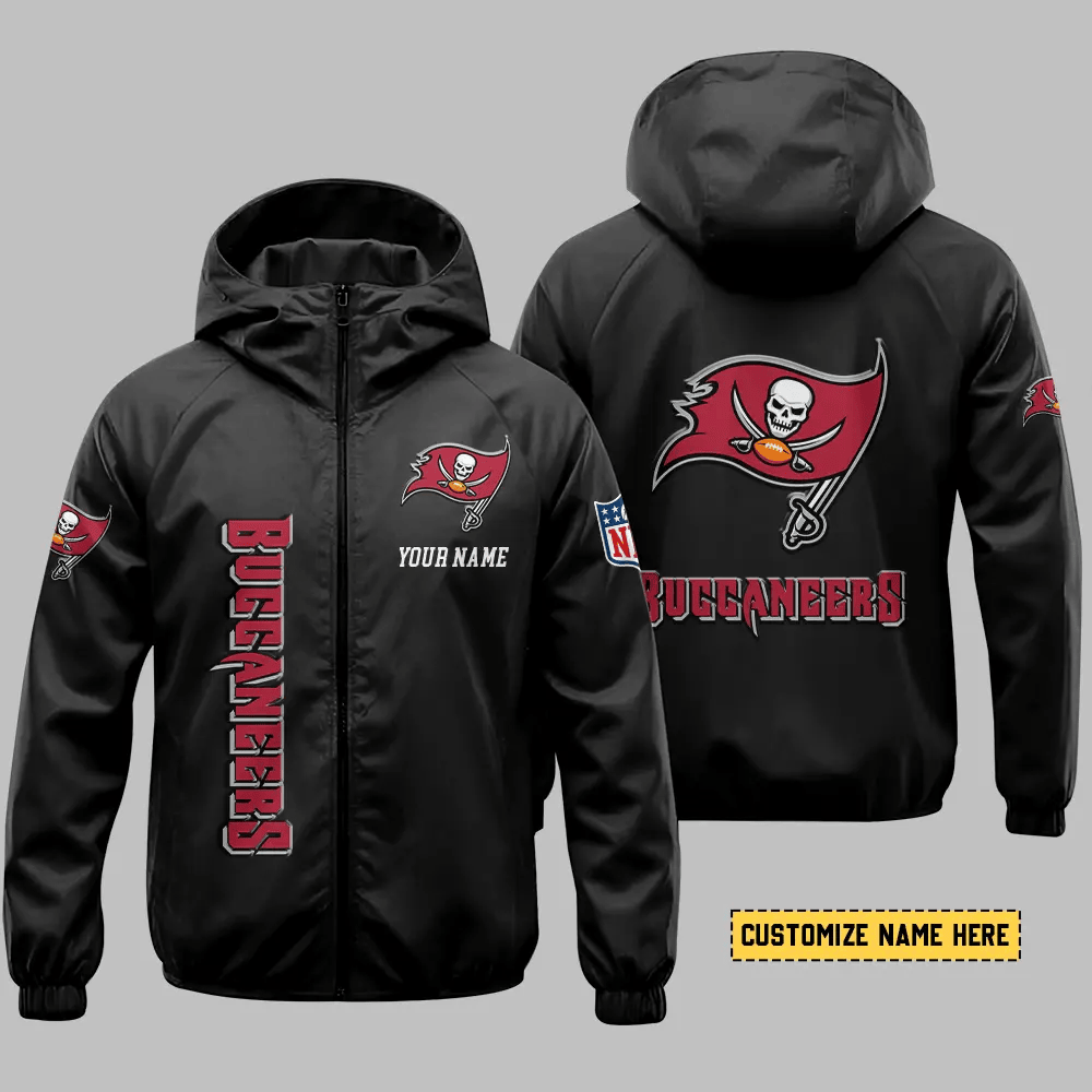 Tampa Bay Buccaneers Hooded Full Zip Windbreaker Jacket Pfzzb6
