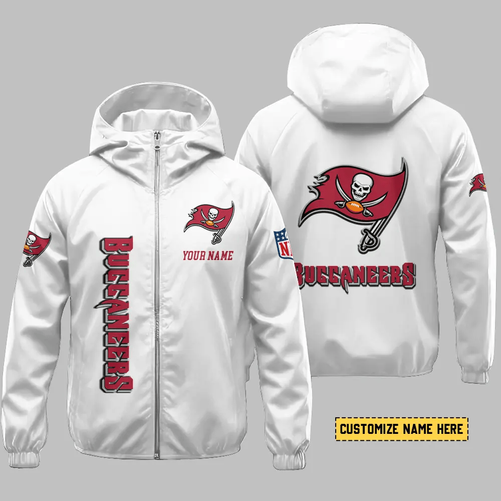 Tampa Bay Buccaneers Hooded Full Zip Windbreaker Jacket Pfzzb6