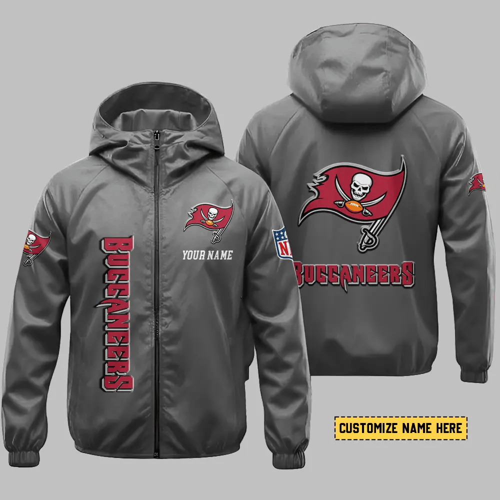 Tampa Bay Buccaneers Hooded Full Zip Windbreaker Jacket Pfzzb6