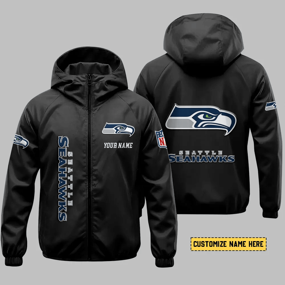 Seattle Seahawks Hooded Full Zip Windbreaker Jacket Pmdgh3