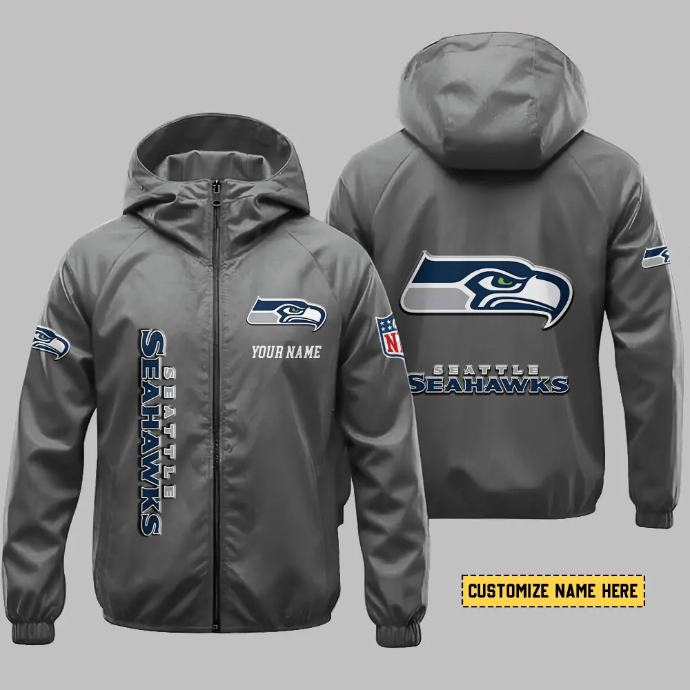 Seattle Seahawks Hooded Full Zip Windbreaker Jacket Pmdgh3