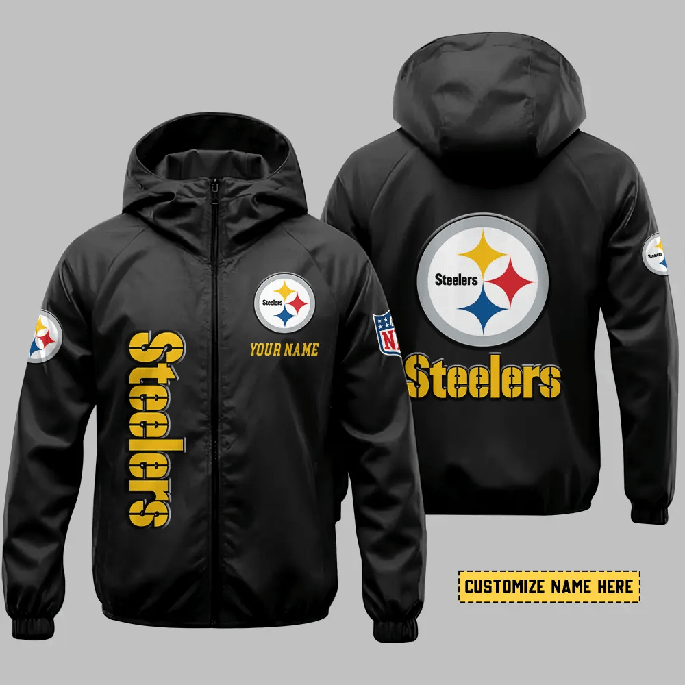 Pittsburgh Steelers Hooded Full Zip Windbreaker Jacket P5wztf