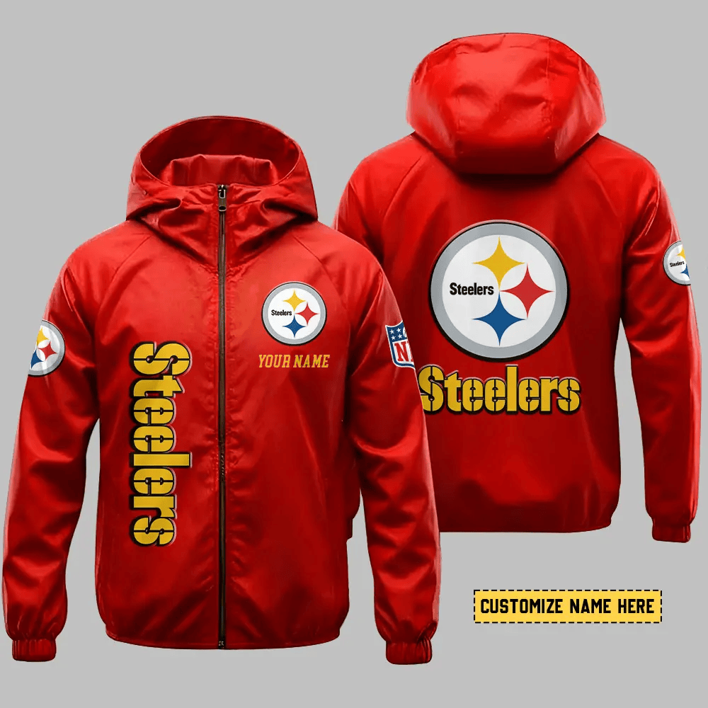 Pittsburgh Steelers Hooded Full Zip Windbreaker Jacket P5wztf