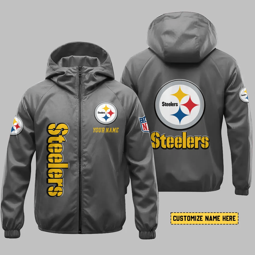 Pittsburgh Steelers Hooded Full Zip Windbreaker Jacket P5wztf