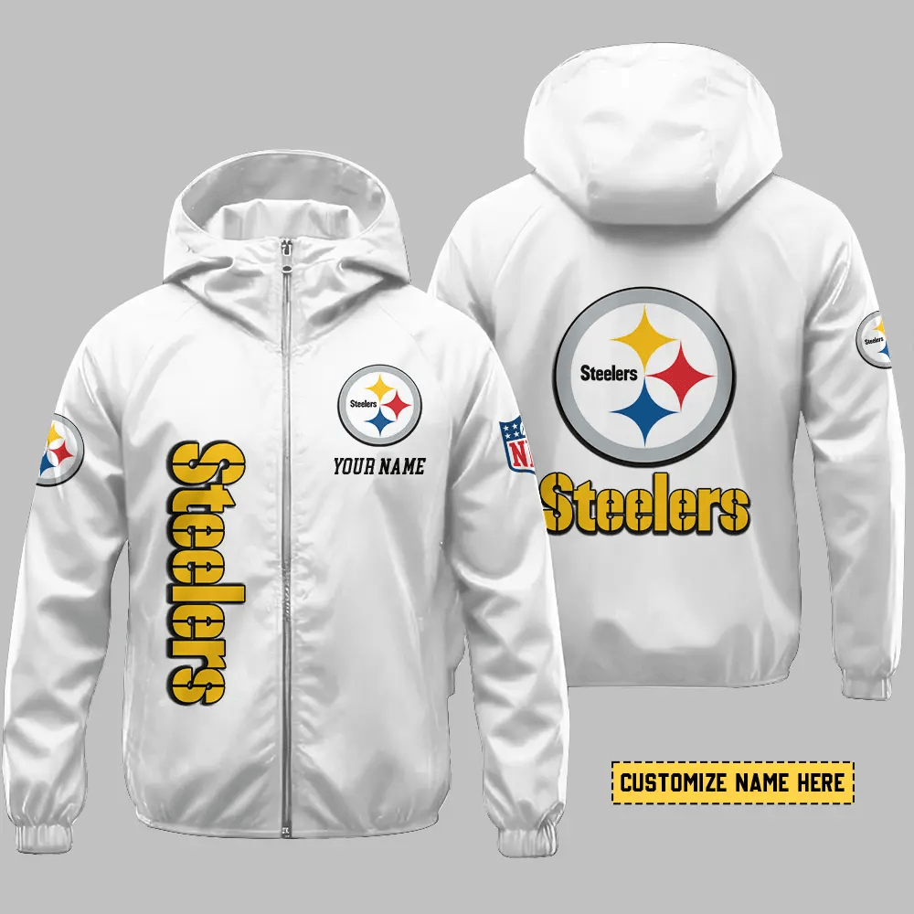 Pittsburgh Steelers Hooded Full Zip Windbreaker Jacket P5wztf