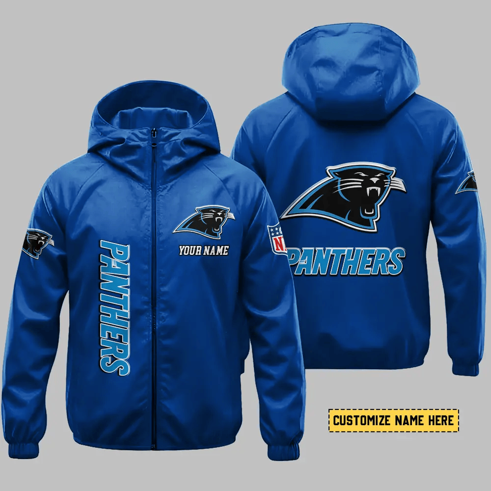 Carolina Panthers Hooded Full Zip Windbreaker Jacket Pwc5ra