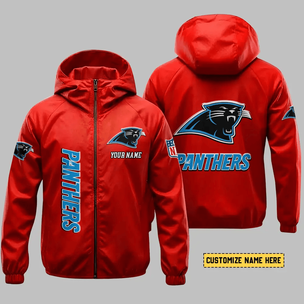 Carolina Panthers Hooded Full Zip Windbreaker Jacket Pwc5ra