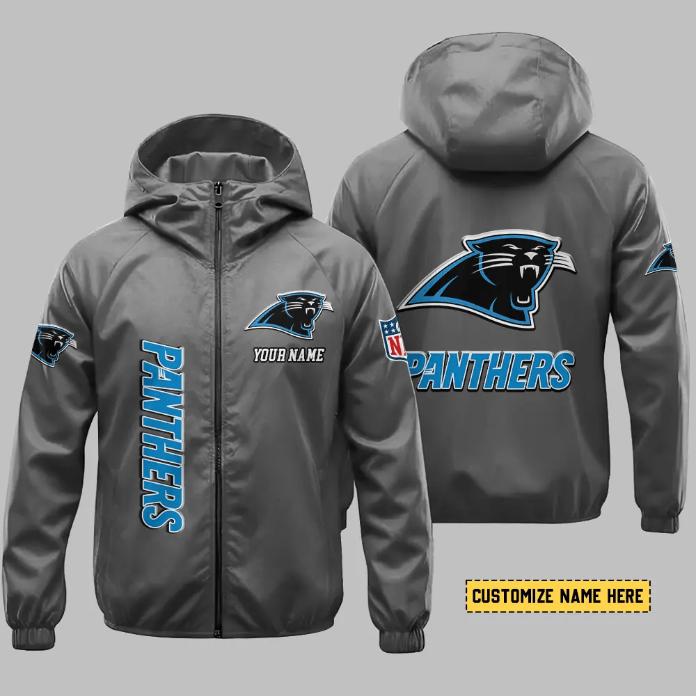 Carolina Panthers Hooded Full Zip Windbreaker Jacket Pwc5ra