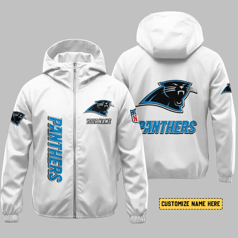 Carolina Panthers Hooded Full Zip Windbreaker Jacket Pwc5ra