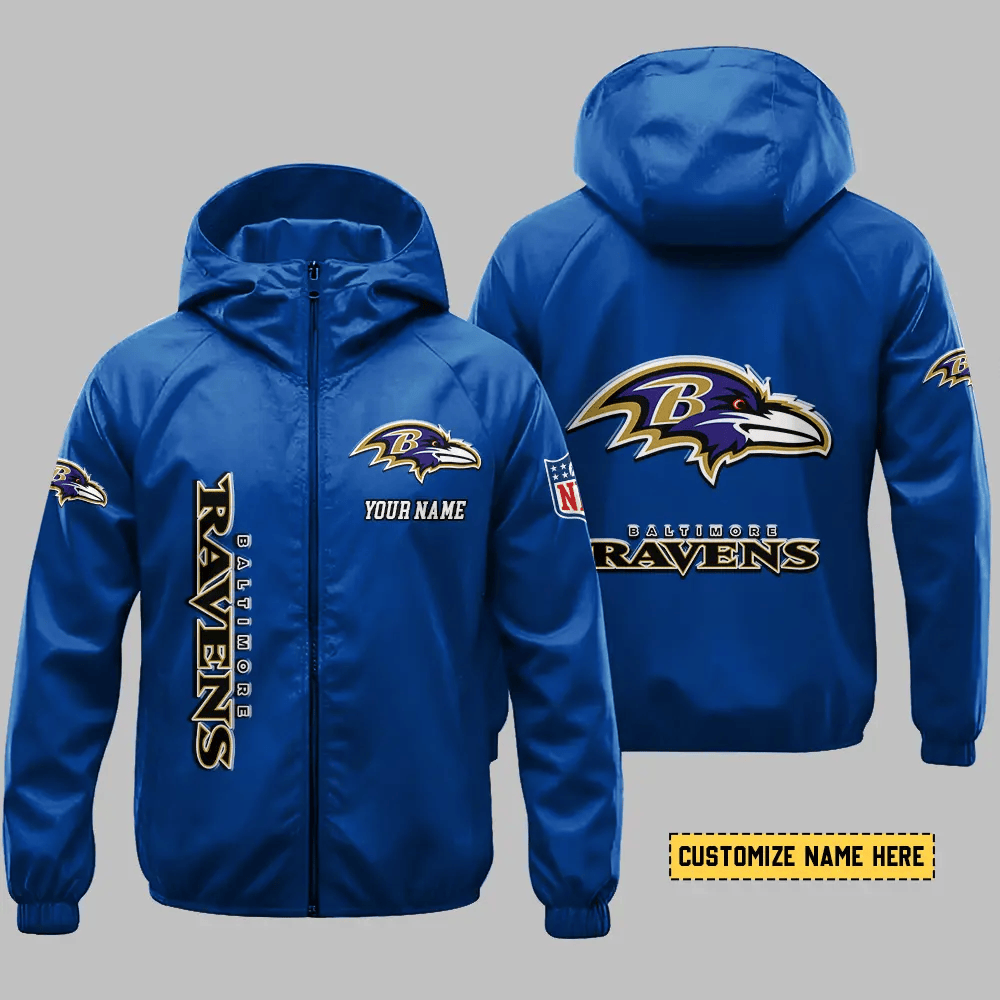 Baltimore Ravens Hooded Full Zip Windbreaker Jacket P23b4h