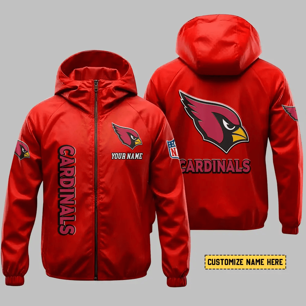 Arizona Cardinals Hooded Full Zip Windbreaker Jacket Pdcez4