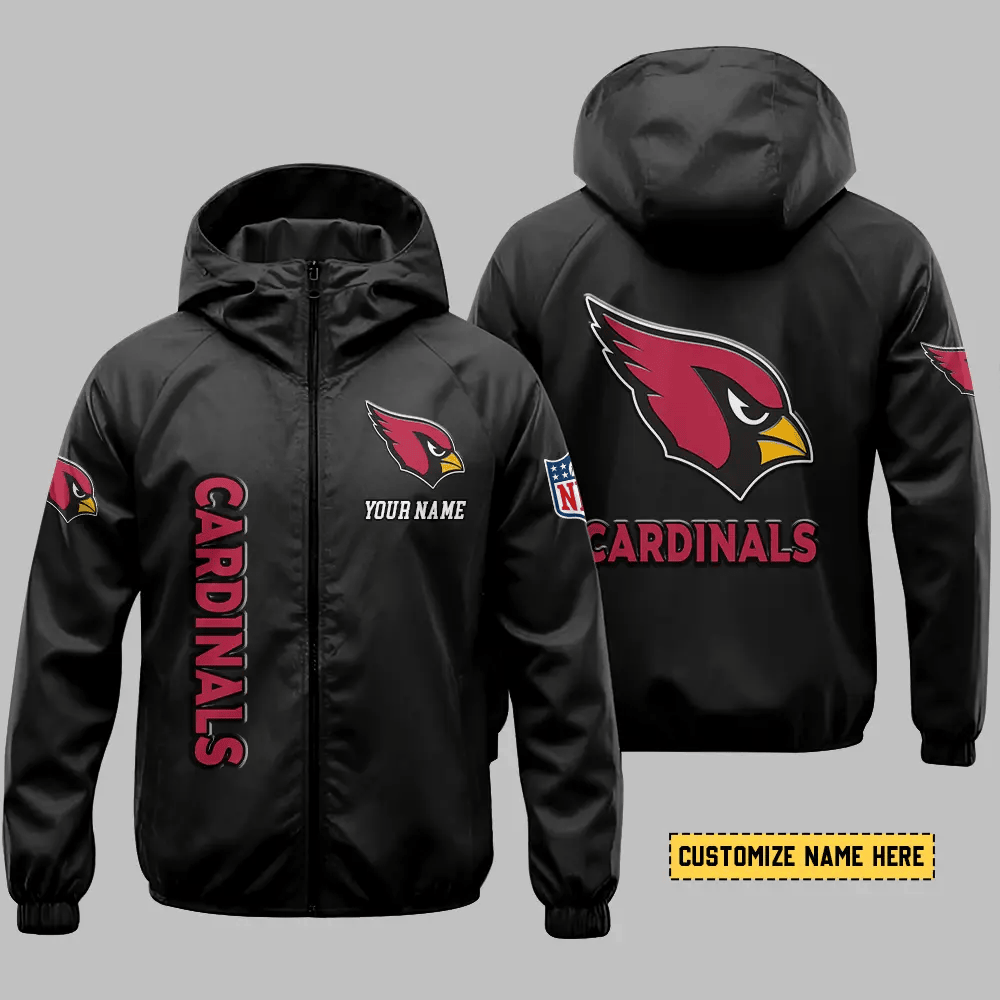 Arizona Cardinals Hooded Full Zip Windbreaker Jacket Pdcez4