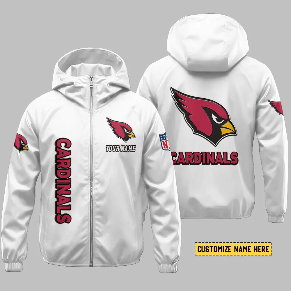 Arizona Cardinals Hooded Full Zip Windbreaker Jacket Pdcez4