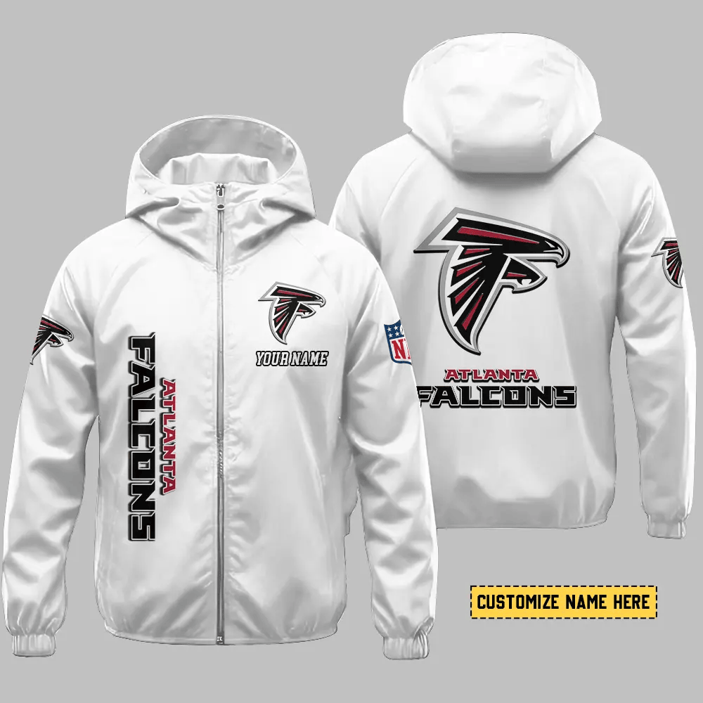 Atlanta Falcons Hooded Full Zip Windbreaker Jacket Pfbnkk