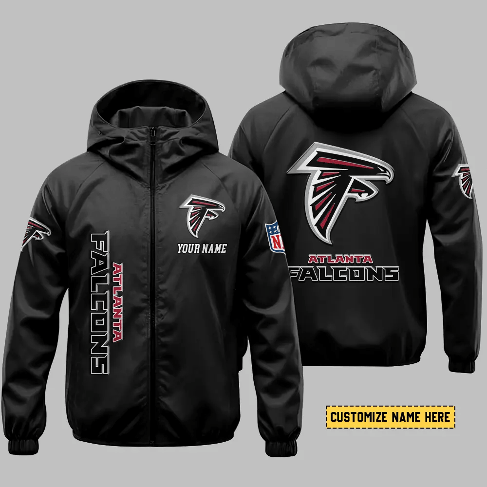 Atlanta Falcons Hooded Full Zip Windbreaker Jacket Pfbnkk