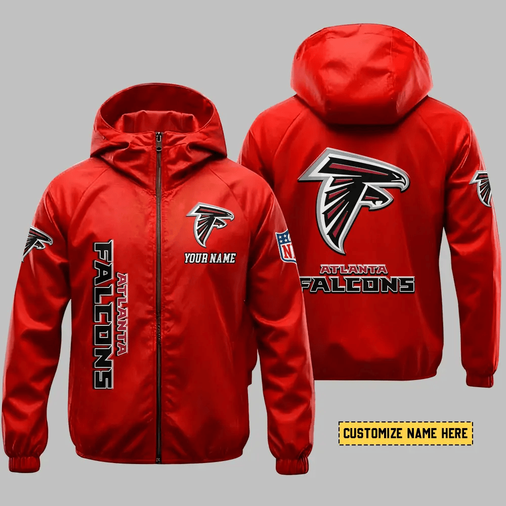 Atlanta Falcons Hooded Full Zip Windbreaker Jacket Pfbnkk