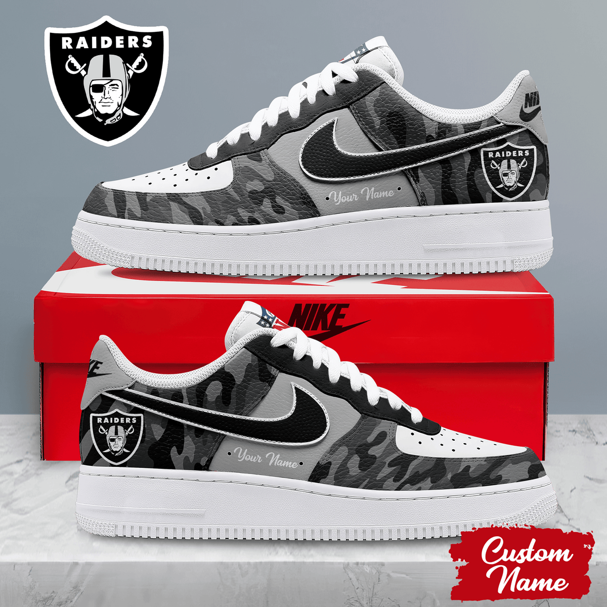 Las Vegas Raiders | Premium Nfl End Zone Energy Af1 Shoes Pb5ozyu