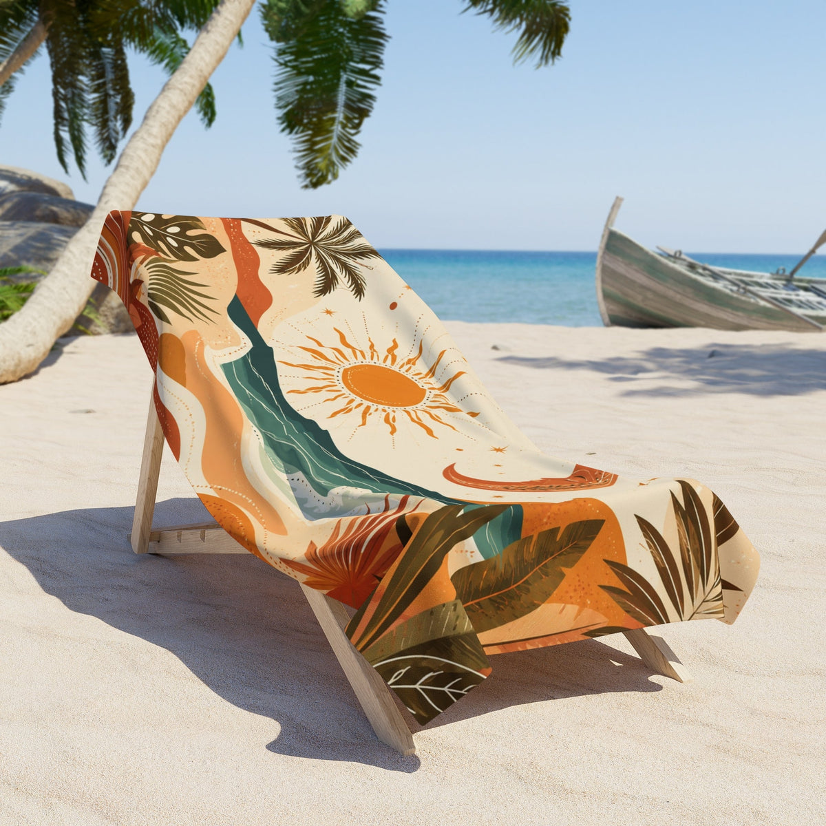 Boho Sun and Moon Beach Towel - Oversized Beach Towel