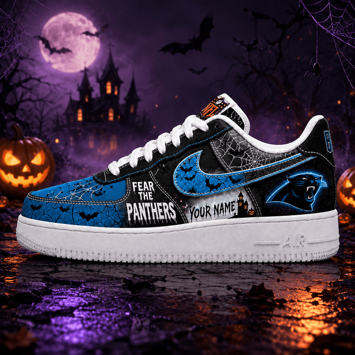 Carolina Panthers | Premium Fear The Team Halloween Low Top Sneakers