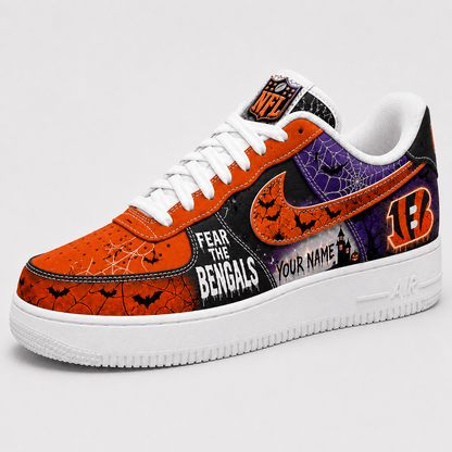 Cincinnati Bengals | Premium Fear The Team Halloween Low Top Sneakers