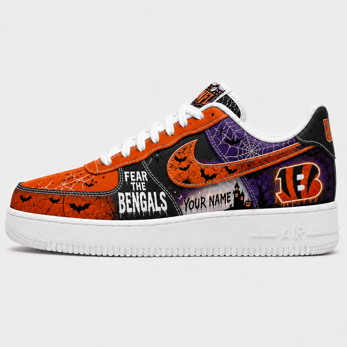 Cincinnati Bengals | Premium Fear The Team Halloween Low Top Sneakers