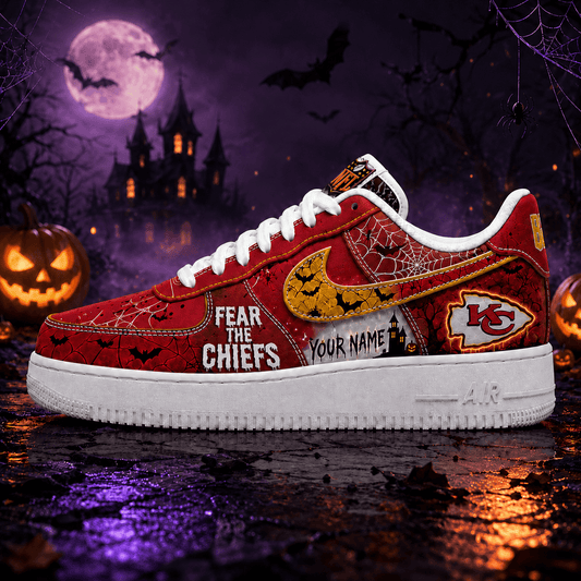 Kansas City Chiefs | Premium Fear The Team Halloween Low Top Sneakers