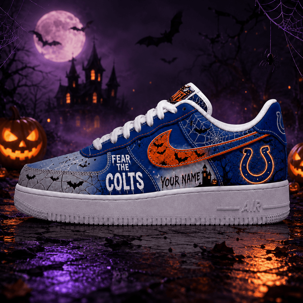 Indianapolis Colts | Premium Fear The Team Halloween Low Top Sneakers