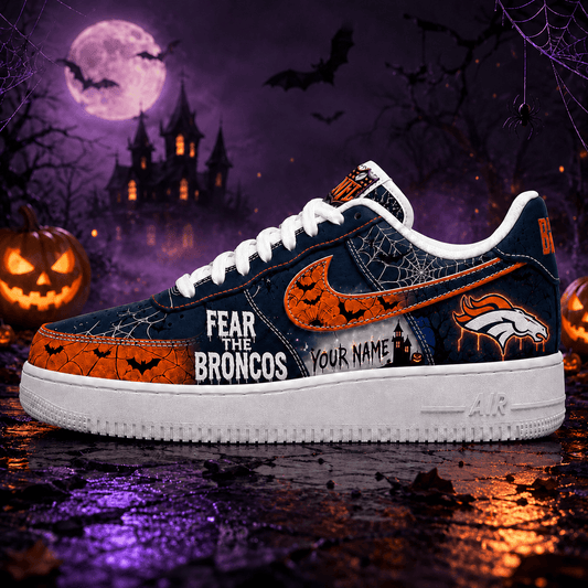 Denver Broncos | Premium Fear The Team Halloween Low Top Sneakers