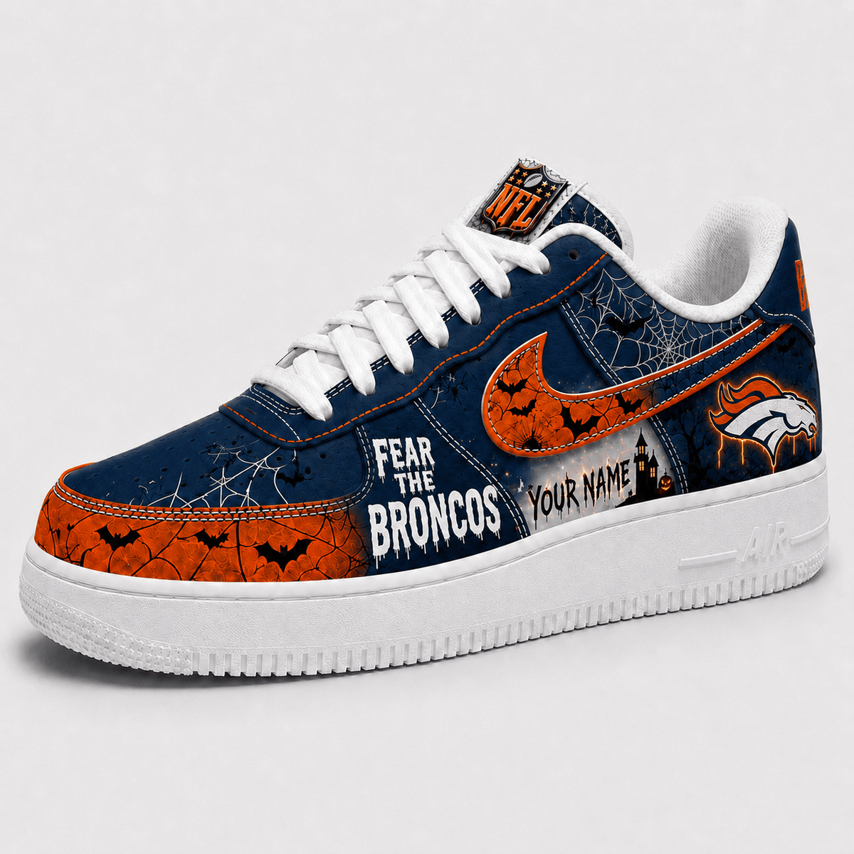 Denver Broncos | Premium Fear The Team Halloween Low Top Sneakers