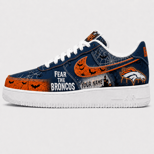 Denver Broncos | Premium Fear The Team Halloween Low Top Sneakers